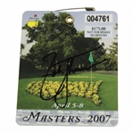 Zach Johnson Signed 2007 Masters Tournament SERIES Badge #Q04761 JSA ALOA