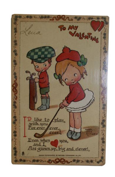Valentines Golf Post Card