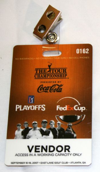 First FedEx Cup Vendor Badge Tiger Woods Wins!