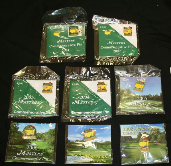 Masters Commemorative Pins (8) 2001-2008 Augusta Course Holes     