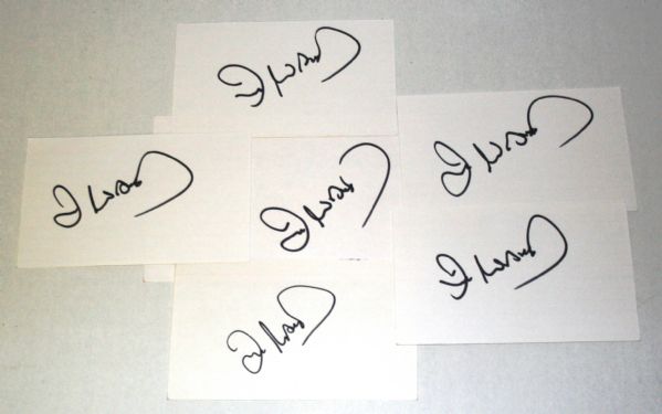 Lot of 6 Ian Woosnam Autographed Index Cards  JSA COA 