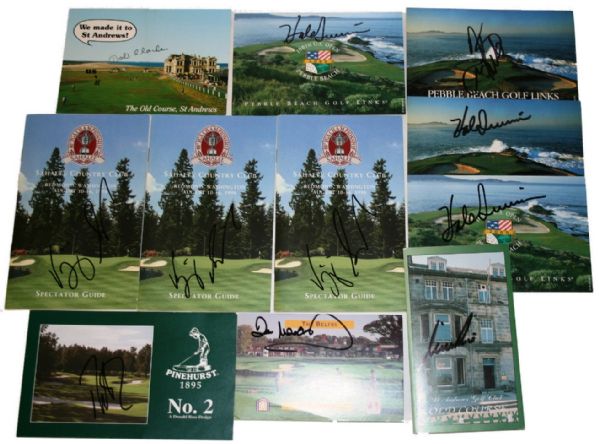 Lot of 11 Autographed Scorecards and Spec Guides - Major Champions  JSA COA 