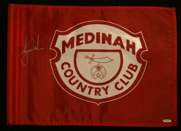 Tiger Woods Autographed Medinah CC Used Flag - UDA