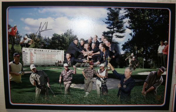 Ryder Cup Matted Piece - with Tiger Woods Autograph - TW Hologram