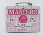 1986 Masters Badge Jack Nicklaus LOW Number
