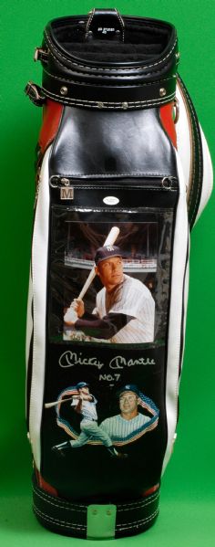 Mickey Mantle Autographed Golf Bag Hand Painted 