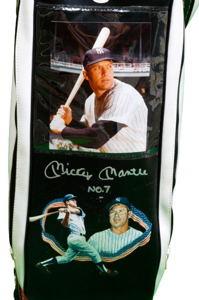Mickey Mantle Autographed Golf Bag Hand Painted 