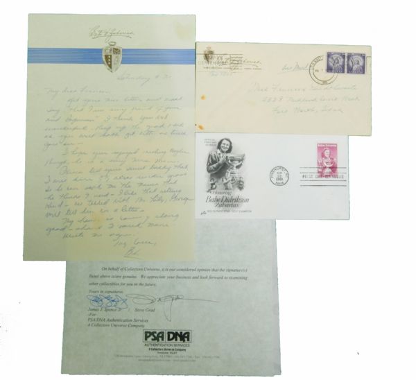 Babe Zaharias Hand Written Letter 