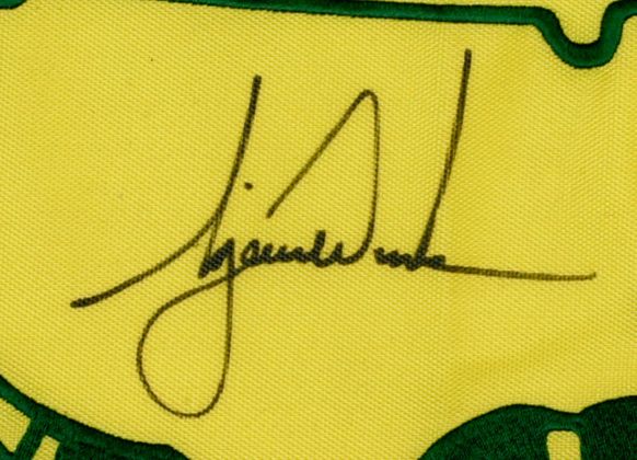 Tiger Woods Autographed Undated Masters Flag UDA JSA