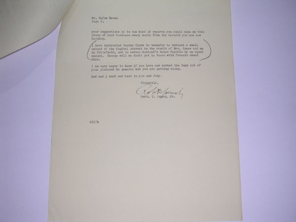 Bobby Jones Signed Typed Letter Rare Full Name autograph 1941