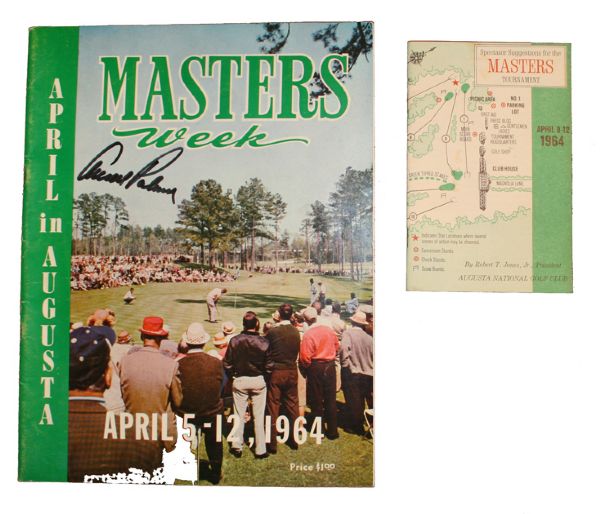 1964 Masters Week w/Arnold Palmer autograph /1964 Masters Spec Guide JSA COA 