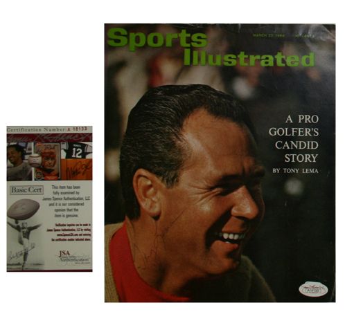 1964 Sports Illustrated Cover - Autographed by Tony Lema  JSA