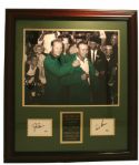 Jack Nicklaus/Arnold Palmer Framed Photo with Autographed Cuts  JSA COA 