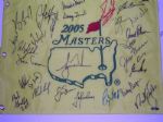 Masters Flag signed by 29 Champions With Upper Deck Authenticated Tiger Autograph