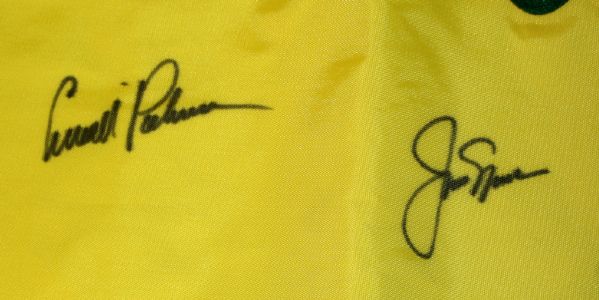 Arnold Palmer/Jack Nicklaus Autographed Masters House Flag  JSA COA 