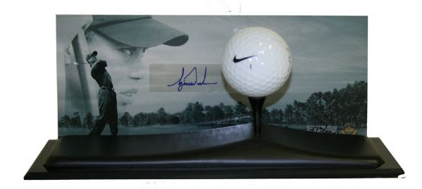 Tiger Woods Upper Deck Authenticated Signed Range Ball Piece 