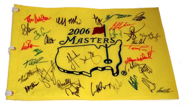 2006 Masters Pin Flag with 12 Major Winners   JSA COA