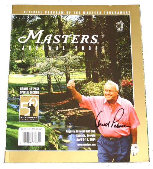 2004 Masters Program - Autographed - Palmer's Last Masters  JSA COA 