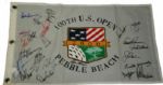 2000 Pebble Beach Embroidered Pin Flag with 23 Champions JSA COA