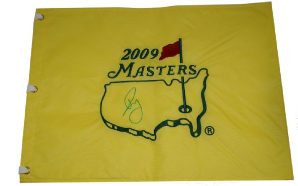 Rory McIlroy Autographed 2009 Masters Pin Flag JSA COA 