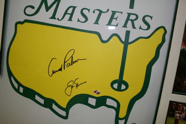 Arnold Palmer/Jack Nicklaus Autographed House Flag FRAMED JSA COA