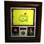 Arnold Palmer Autographed Masters Pin Flag with "Patch" FRAMED JSA COA