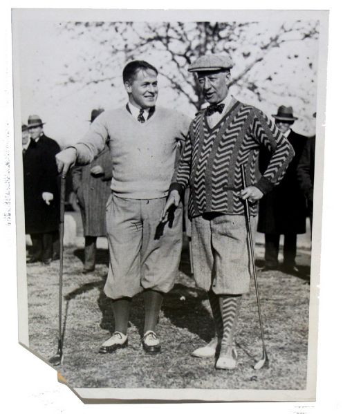 1928 Gov. Al Smith in Round with Bobby Jones - Wire Photo