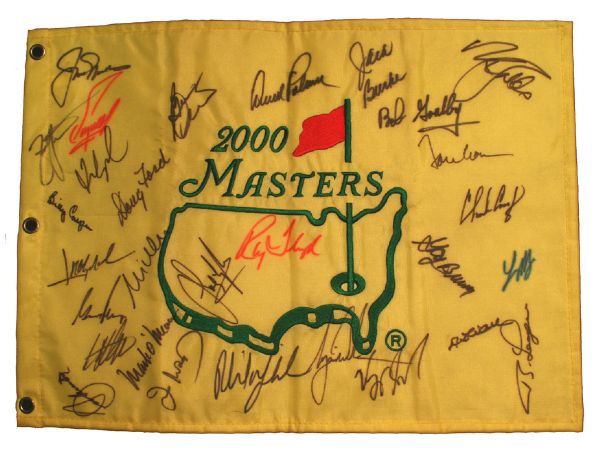 Masters Autographed Champions  Signed Flag By 30 Past Champions  JSA COA 
