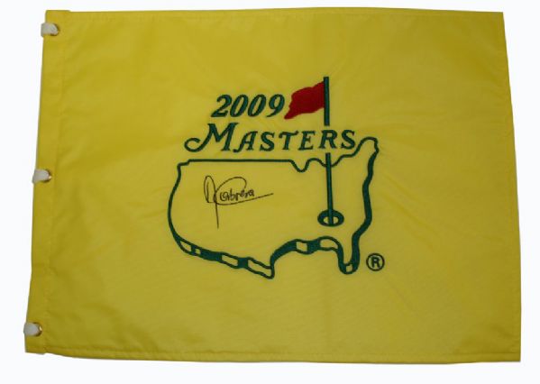 Angel Cabrera Autographed 2009 Masters Pin Flag  JSA COA