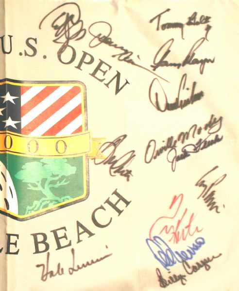 2000 US Open Pebble Beach  Flag signed by 29 Champions JSA COA 