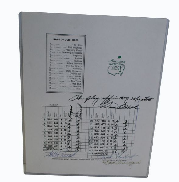 Sam Snead Signed 1954 Masters Playoff Scorecard Incl. Picard Autograph  JSA COA