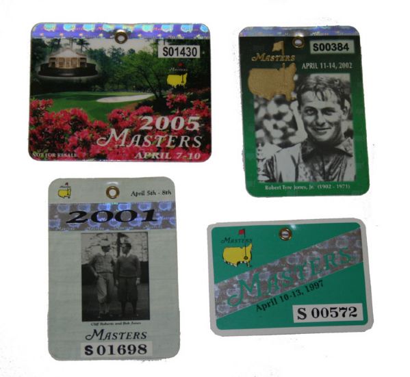 Lot of 4 VIP Masters Badges - Tiger Woods Years