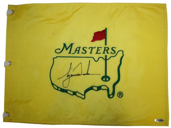 Tiger Woods Autographed UNDATED Masters Pin Flag   UDA