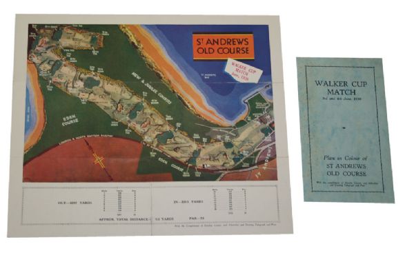 1938 Walker Cup Yardage Guide - St Andrews Players Guide