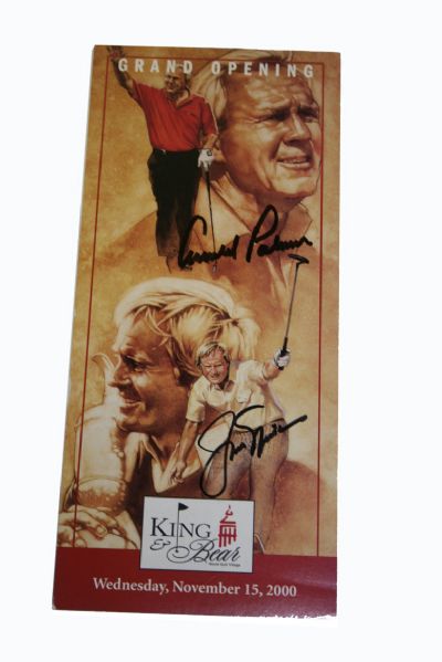Arnold Palmer and Jack Nicklaus signed King and Bear Opening Ticket JSA COA