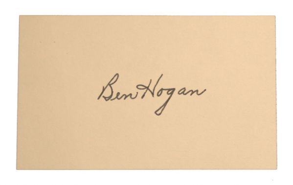 Ben Hogan Autographed Index Card  JSA COA 