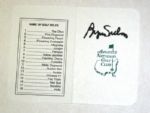 Byron Nelson Autographed Masters Scorecard  JSA COA 