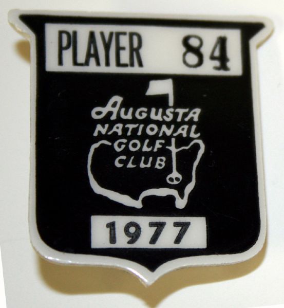 1977 Masters Players Badge #84 - Gay Brewer's Personal Badge - Tom Watson Wins