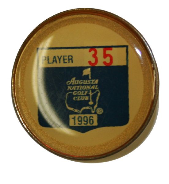 1996 Masters Players Pin #35 - Billy Casper's Personal Badge - Nick Faldo Wins!