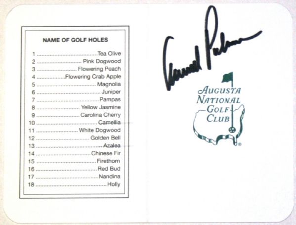 Arnold Palmer Autographed Masters Scorecard  JSA COA 