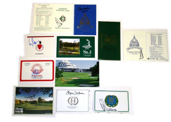 US Open Autographed Scorecards (11)   JSA COA - Champs and the Course Won At