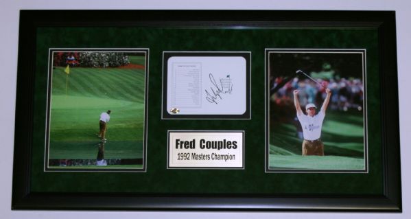Fred Couples Autographed  JSA COA  Framed Scorecard and 2 Photos