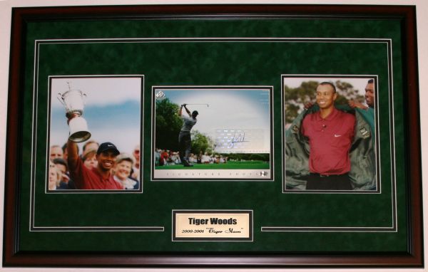 Tiger Woods Autographed Signature Shot - Framed UDA Photo