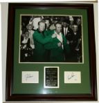 Jack Nicklaus/Arnold Palmer Framed Photo with Autographed Cuts  JSA COA 