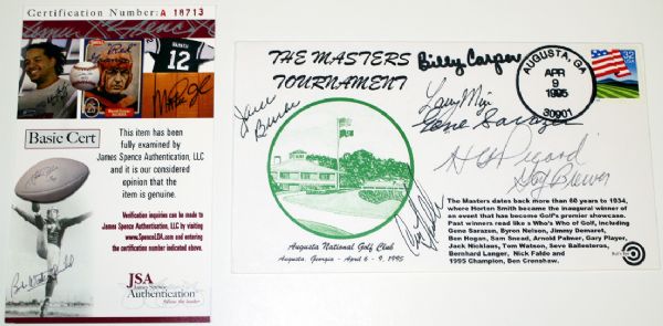Augusta Envelope With Champions Including Picard. JSA CoA