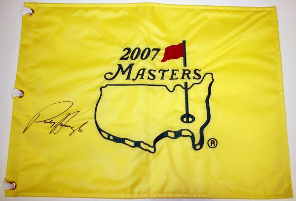 Padraig Harrington Signed 2007 Masters Flag. CoA from JSA