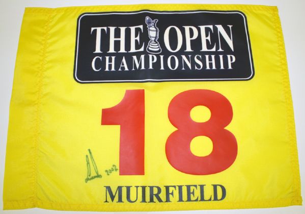Ernie Els Signed Muirfield US Open Flag. CoA from JSA