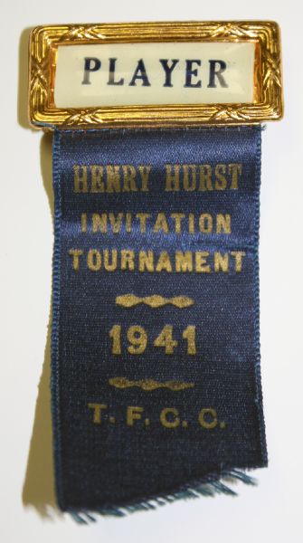 lloyd Mangrum's Players pin from 1941  Henry Hurst Invitational Tournament Won By Sam Snead