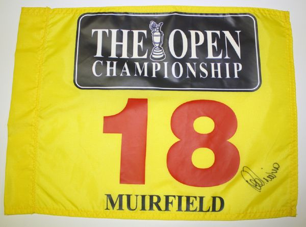 Muirfield British Open flag Signed by Lee Trevino