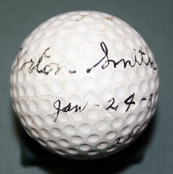 Horton Smith 1937 Signed Golfball Very Rare FULL JSA COA 34 Masters Champ